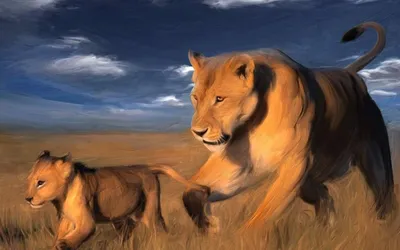 Картина в африканском стиле \"Африканский лев\"