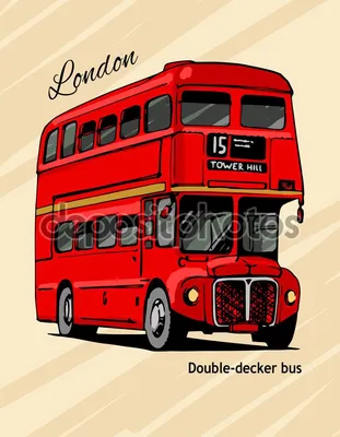 Лондонский даблдекер рисованной красный автобус | Bus anglais, Bus, Londres