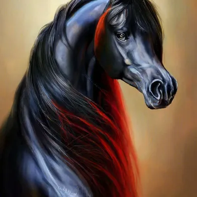 Шикарная арабская лошадь чёрного с…» — создано в Шедевруме