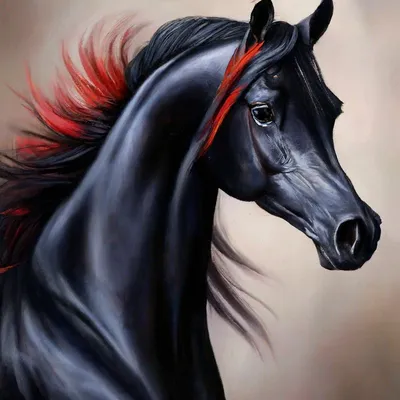 Шикарная арабская лошадь чёрно-…» — создано в Шедевруме