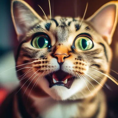 Аватарка кота со смешным лицом» — создано в Шедевруме