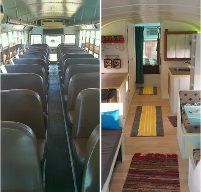 Пара из Америки сделала дом на колесах из школьного автобуса | ivd.ru