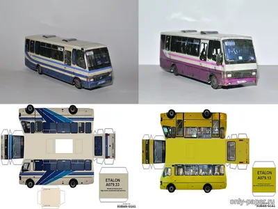 Автобус БАЗ А079.23 «Мальва» / БАЗ А079.33 «Эталон» (Mungojerrie - Kuban  G1A1) из бумаги, модели сборные бумажные скачать бесплатно - Автобус -  Гражданская техника - Каталог моделей - «Только бумага»