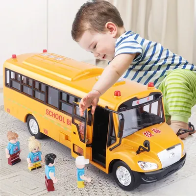 Модель школьного автобуса с большой инерцией, игрушечный автобус, школьный  автобус светильник кого автомобиля, детская игрушка, детский подарок для  мальчика | AliExpress