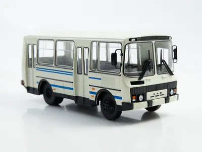 Автобусы: Масштабная модель 1:43 Автобус ПАЗ-3205 красно-белый с журналом  №2 (Наши Автобусы. Modimio)