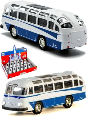 Елочная игрушка Автобус ЛАЗ с голубой полосой