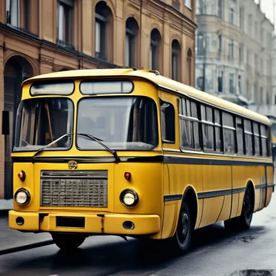 Советский желтый автобус лиаз 677» — создано в Шедевруме