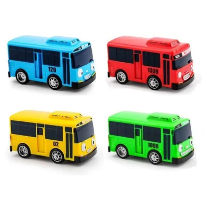 Автобусы \"Тайо\" инерционные БЕЗ гаража (цвет на выбор)