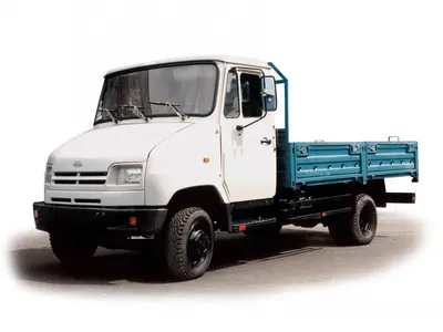 Купить масштабную модель грузовика ЗИЛ-5301 Бычок бортовой (серый/синий) ,  масштаб 1:43 (Наши грузовики)