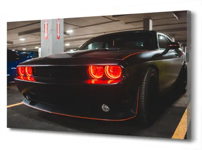 Интерьерная картина \"Машина, автомобиль додж челленджер\" (60*40см),  натуральный льняной холст. PRC-907 - купить по низкой цене в  интернет-магазине OZON (836461493)