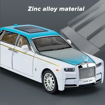 Купить Игрушечный автомобиль Rolls-Royce Phantom 1/24, литая металлическая  модель автомобиля для детей 3, 4, 5, 6, 7 лет, со звуковой подсветкой,  классический дизайн двери автомобиля, логотип автомобиля можно сложить |  Joom