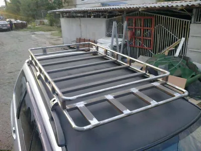 Багажник-корзина двухсекционная универсальная с основанием-решетка (ППК)  1630х1110мм под поперечины на крышу автомобиля
