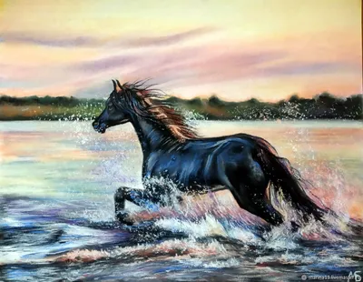 Картина \"Бегущая по волнам\". Картина с лошадью. Лошадь в интернет-магазине  Ярмарка Мастеров по цене 8500 ₽ – NCBDKRU | Картины, Самара - доставка по  России