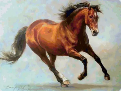 Схема вышивки «бегущий конь» (№9173) - Вышивка крестом