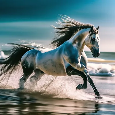 Самый прекрасный конь. бежит по …» — создано в Шедевруме