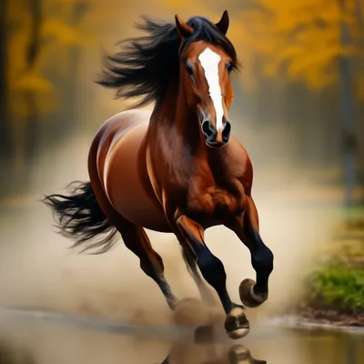 Лошадь бежит, живая картинка, природа…» — создано в Шедевруме