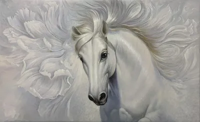 Белая лошадь, который побежали в открытом море Стоковое Фото - изображение  насчитывающей бело, движение: 101441018