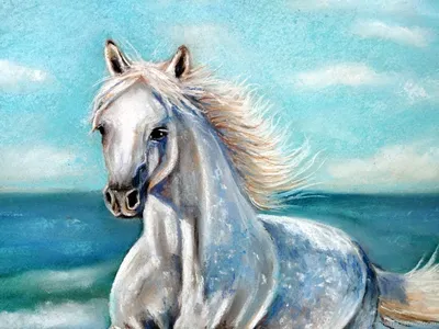 Купить фотообои \"Белая лошадь\" в интернет-магазине в Москве