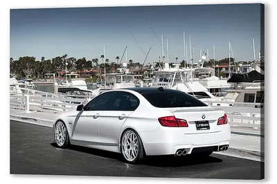 Постер (плакат) Белый БМВ 5й серии (BMW 5 series), арт.: 7235