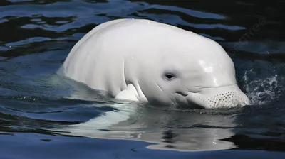 Белый дельфин в море» — создано в Шедевруме