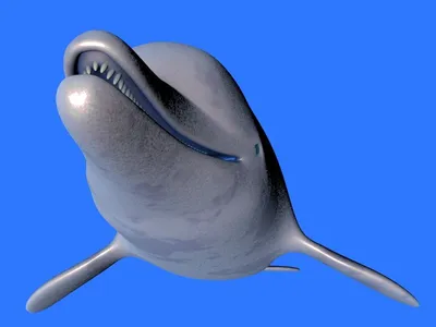 Проский рисунок, 2D белый дельфин, …» — создано в Шедевруме