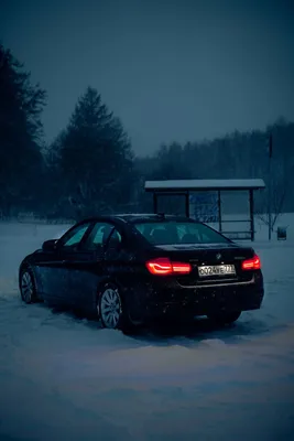 Черная машина зимой (57 фото) - 57 фото