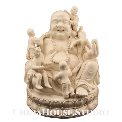 Резная фигурка из дерева «Цай-Шэнь» — китайский бог богатства и процветания  купить с доставкой по России