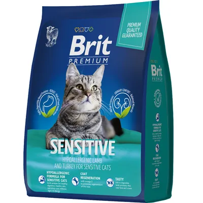 Brit Premium (Брит Премиум) by Nature Cat Sensitive Lamb - Сухой корм с  ягнёнком для взрослых котов с чувствительным пищеварением купить Сухой корм  для кошек Brit Premium | Zoolandia