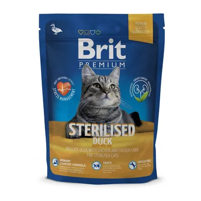 Корм сухой Brit Premium Cat Sterilized для котов со вкусом курицы и печени