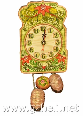 Часы - ходики Бризоль настенные с маятником \"Шишки\". арт. 3330 | Гжель