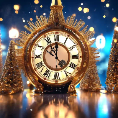 Большие часы и елочные шары на новый год. Стрелки часов показывают  приближение нового года. Елочные шары блестят, переливаются и искрятся.  Stock Photo | Adobe Stock