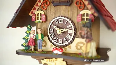 Часы настенные с кукушками коричневые 30*34см пластик купить недорого в  Москве в интернет-магазине Maxi-Land