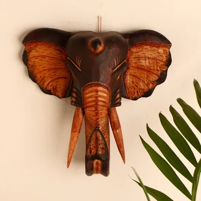 Сувенир дерево Голова слона 28х32х9 см | AliExpress