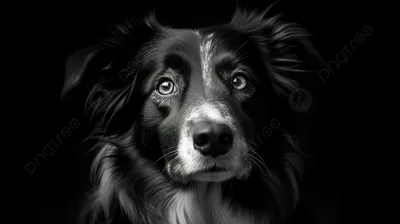 черно белое фото собаки смотрящей в камеру, черно белые фотографии собак,  собака, белый фон картинки и Фото для бесплатной загрузки