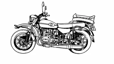 Фотка черно-белого мотоцикла в HD качестве