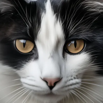 Черно белый кот - 58 фото