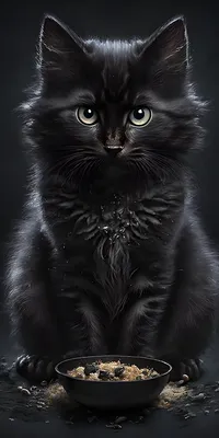 Заставка черный кот - 70 фото