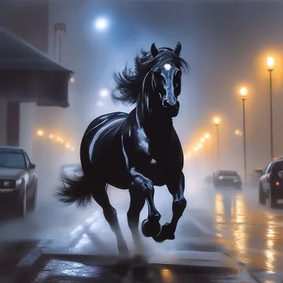 Черный конь арт (63 фото) | Андалузская лошадь, Картина лошади, Черные  лошади