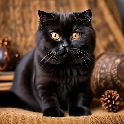Черная вислоухая кошка - 65 фото
