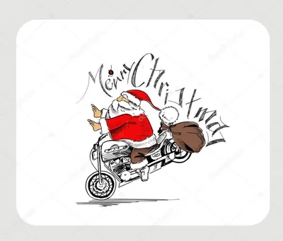 Фото Деда Мороза на мотоцикле: выберите размер и скачайте бесплатно