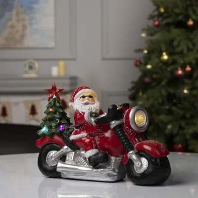 Уникальное изображение Деда Мороза на мотоцикле: выберите свой формат скачивания