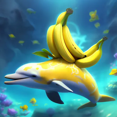 Дельфин банана с ягодами. Еда. Стоковое Фото - изображение насчитывающей  красивейшее, плодоовощ: 185489928