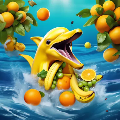 Бананы, как дельфины с темной виноградиной во рту Стоковое Фото -  изображение насчитывающей красивейшее, потеха: 187755458