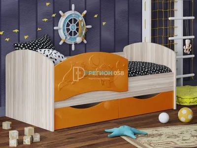 Детская кровать \"Дельфин 3D\" бежевый без матраса купить по цене 21,380.22  рублей в Белг...