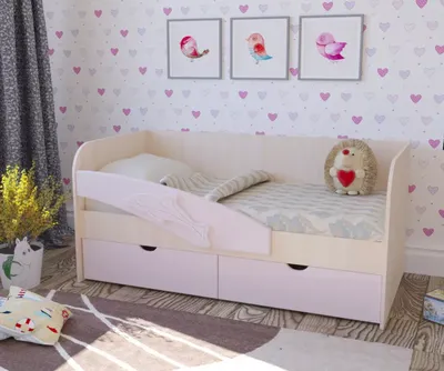 Кровать детская «Дельфин» с мягкой спинкой — Мебель Профи