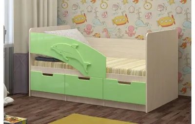 Детская кровать Дельфин-6 МДФ, 80х180 купить недорого в Екатеринбурге от  Азбука Мебели