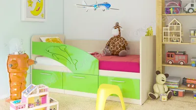 Кровать детская «Дельфин» ЛДСП по доступной цене в Эстетика Кидс