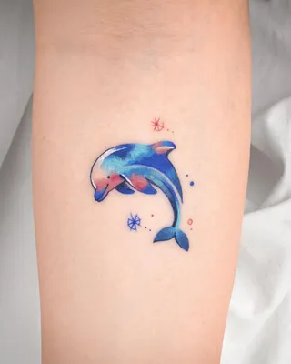 Временная татуировка на тело \"Дельфин\" 5,3х6,3 см - купить по выгодным  ценам в интернет-магазине OZON (569615306)