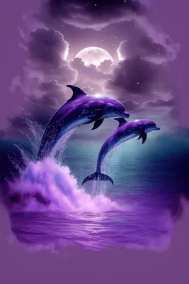 Картина по номерам \"Дельфины на закате\"