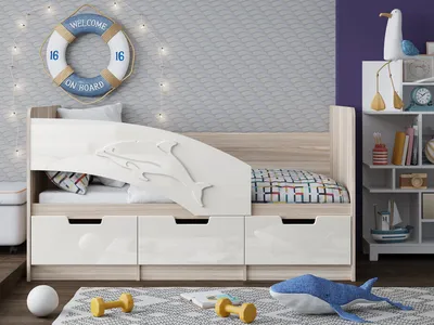 Купить Детская кровать Дельфин-2 ваниль матовый / белфорд 80х160 см за 10  890 ₽ в Твери с доставкой | НОНТОН
